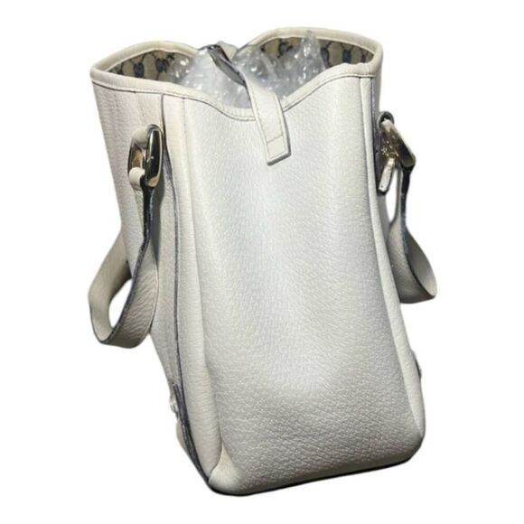 Gucci Women's Abbey D Ring Handbag Canvas Leather Shoulder Bag White - Picture 3 of 12